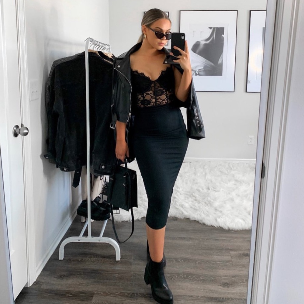 Black Body Con Skirt